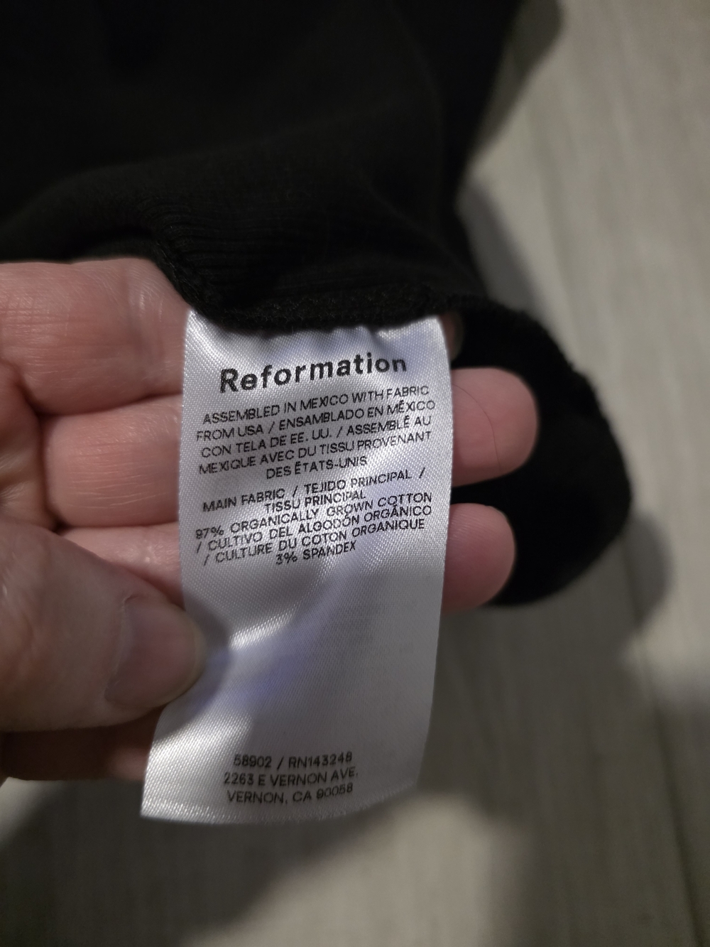 Reformation Black Ribbed Crop Tee Size 1X Sustainable Basics - Picture 6 of 7